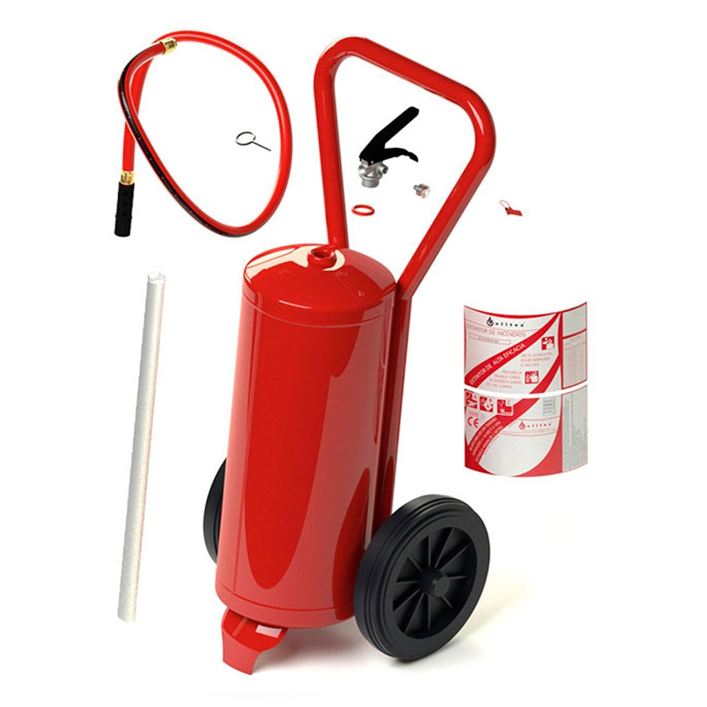 CARRO CON EXTINTOR 25 KG ABC - Imagen 2