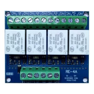 GL-SeguridadModulo 4 relés. Alimentación a 12v