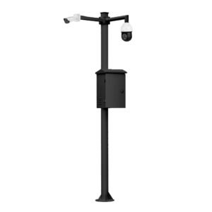GlobalBáculo desmontable de 6m de altura en acero galvanizado de color negro con soporte para cámara y speed dome