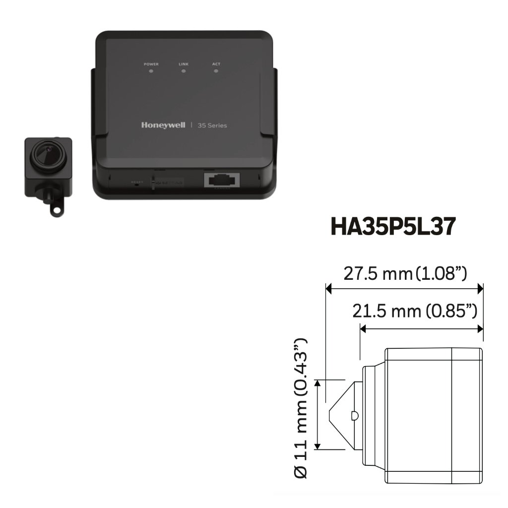 HONEYWELLMinicamara IP serie 35 Pinhole 5MP 3.7mm H265 WDR PoE 12Vdc Audio E/S