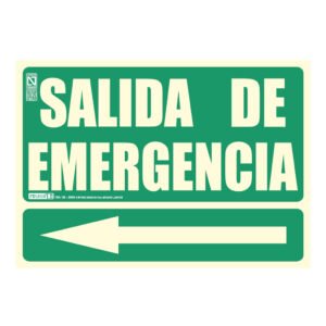 IMPLASERSeñal Salida de Emergencia con flecha izquierda 21x29