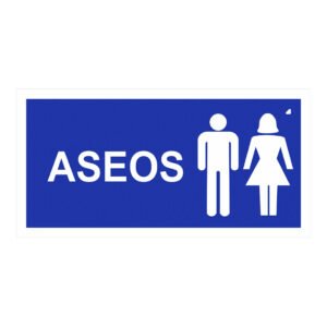 IMPLASERSeñal aseos hombre-mujer 30x15cm
