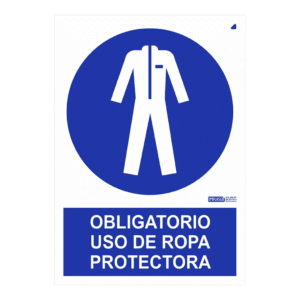 IMPLASERSeñal obligatorio uso de ropa protectora 29
