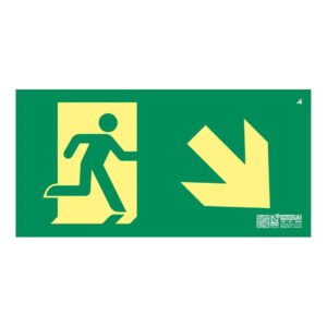 IMPLASERSeñal salida bajada escalera derecha Clase A 32x16cm
