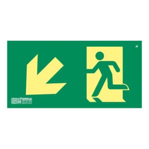 IMPLASERSeñal salida bajada escalera izquierda Clase A 32x16cm