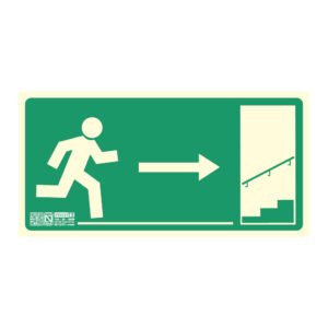IMPLASERSeñal salida subida escalera derecha 32x16cm