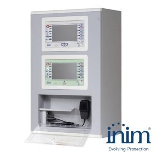 INIMCentral modular Previdia UltraVox con funciones de detección de incendios y evacuación por voz. Armario gris