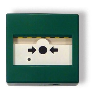 INIMPulsador de Alarma manual para paro de extinción automática. Color Verde