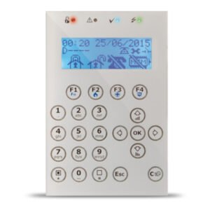 INIMTeclado LCD. 4 leds de señalización. 1 terminal I/O. Color Blanco. Grado 3