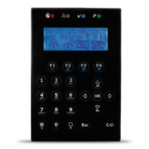 INIMTeclado LCD. 4 leds de señalización. 1 terminal I/O. Color Negro. Grado 3