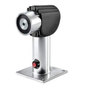 KIDDE COMMERCIALRetenedor electromagnético de 400N para montaje en suelo/pared (soporte ajustable 175mm) con pulsador de desbloqueo