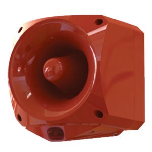 KIDDE COMMERCIALSirena con flash para montar en pared de exterior de alta potencia. IP66. Roja