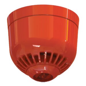 KIDDE COMMERCIALSirena de policarbonato para interior. Montaje en techo. Lámpara lanzadestellos rojo 85 a 97 dB
