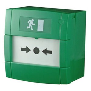 NOTIFIERPulsador de salida de emergencia. Color verde