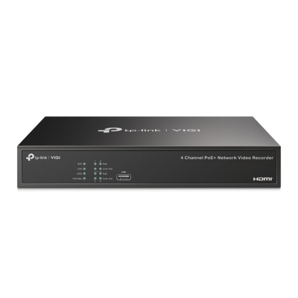 TP-LinkNVR VIGI 4ch 80Mbps H265+ 4K HDMI PoE+ 1HDD