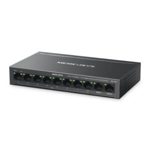 TP-LinkSwitch Mercusys 8 puertos 10/100 Mbps + 2 puertos Gigabit con 8 puertos PoE+