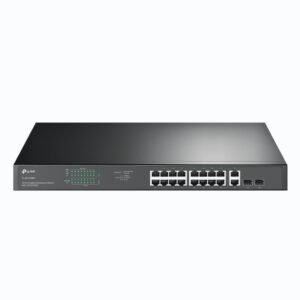 TP-LinkSwitch de montaje en bastidor Gigabit de 18 puertos con 16 puertos PoE +