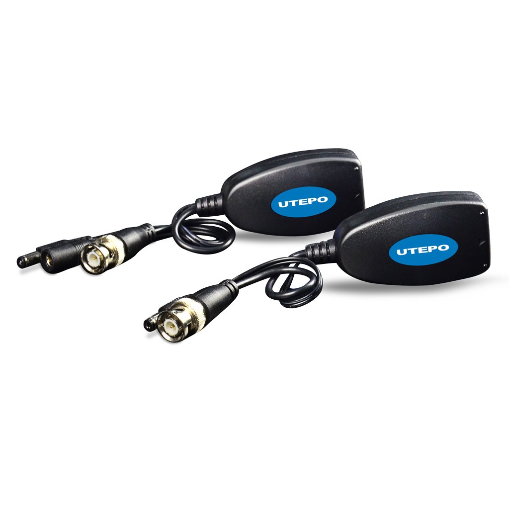UTEPOKit Conversor UTP Vídeo+Alimentación para HDCVI/TVI/AHD hasta 1080P con RJ45 (2uds)