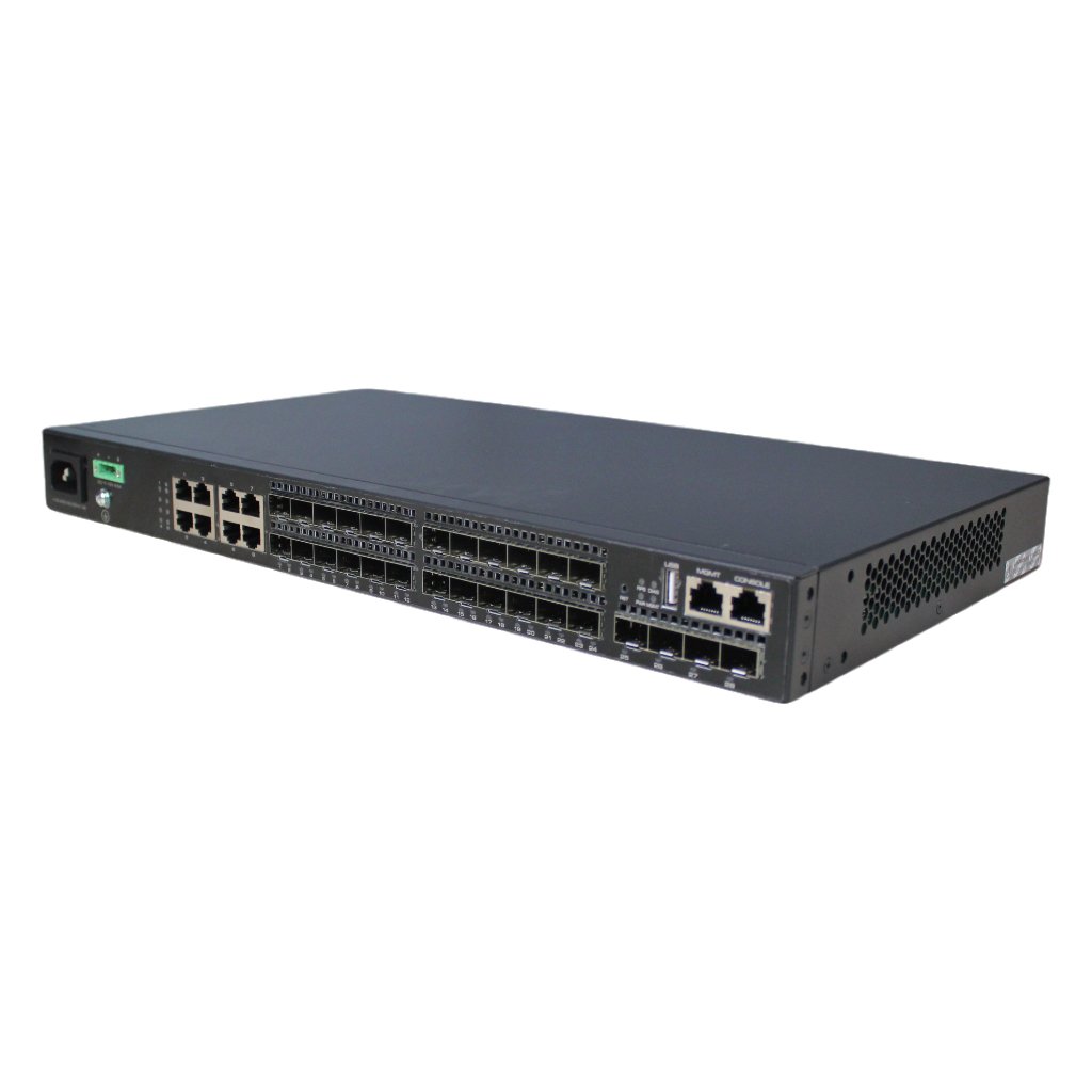 UTEPOSwitch 24 puertos Gigabit (16 SFP + 8 Combo (RJ45/SFP)) + 4 Uplink SFP+ 10Gbps 40W Gestionable Layer3
