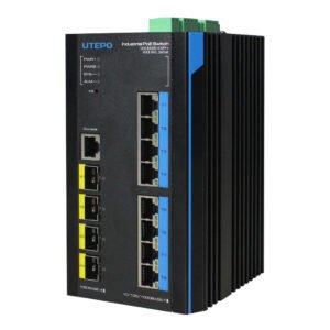 UTEPOSwitch Industrial Fast-Ring PoE 8 puertos Gigabit + 4 Uplink 10G SFP 240W 802.3af/at 6KV - Layer 3